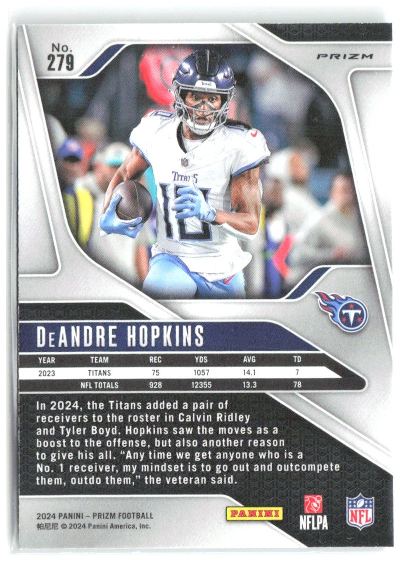 DeAndre Hopkins Panini Prizm - Green 279 2024 Tennessee Titans