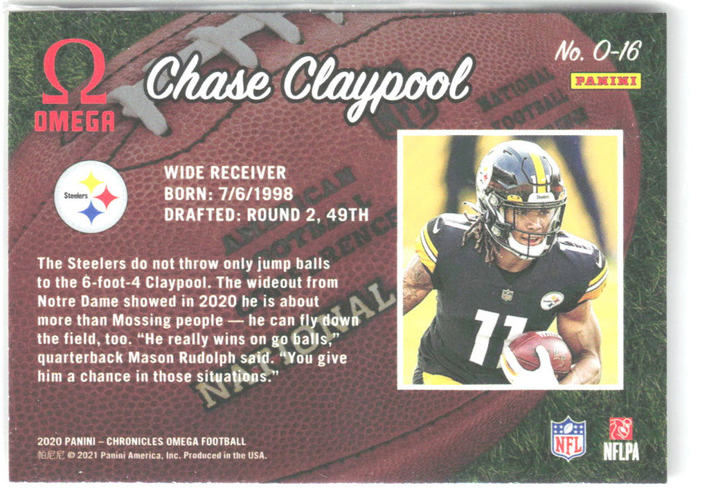 Chase Claypool Panini Chronicles - Omega O-16 2020 Pittsburgh Steelers