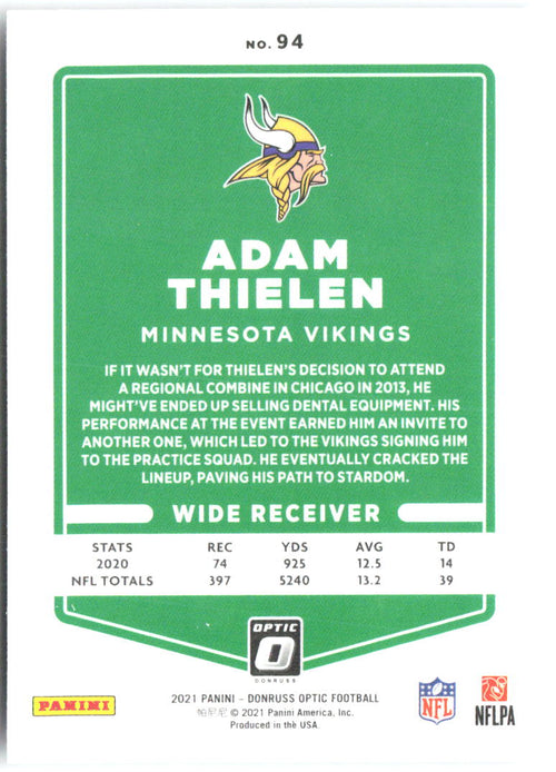 Adam Thielen Base Donruss Optic 94 NM