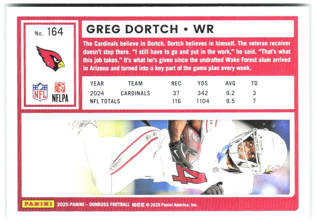 Greg Dortch Donruss - Press Proofs Green 164 2025 Arizona Cardinals