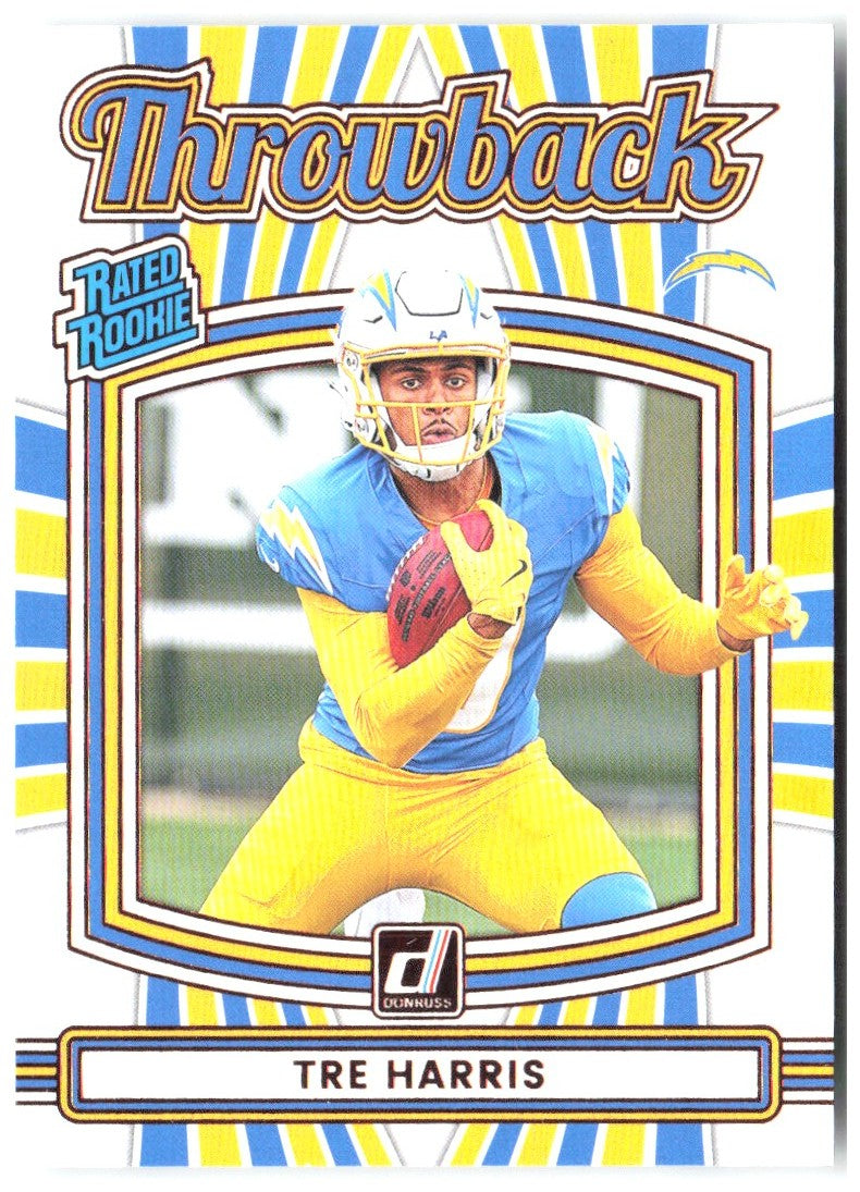 Tre Harris Donruss - Rated Rookies Throwback 34 2025 Los Angeles Chargers