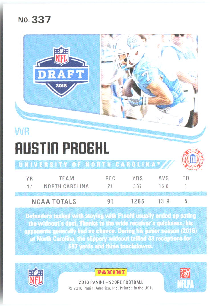 Austin Proehl Score 337 2018 North Carolina Tar Heels