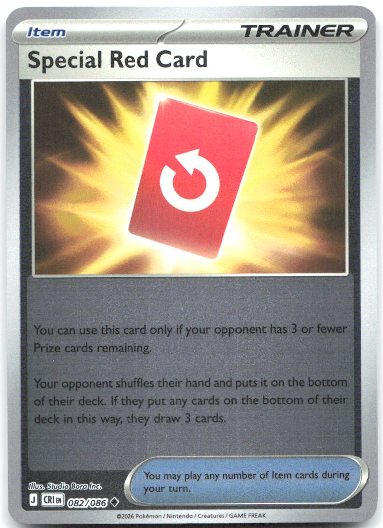 Special Red Card Reverse Holo ME04 Chaos Rising 082/086 NM Studio Bora Inc