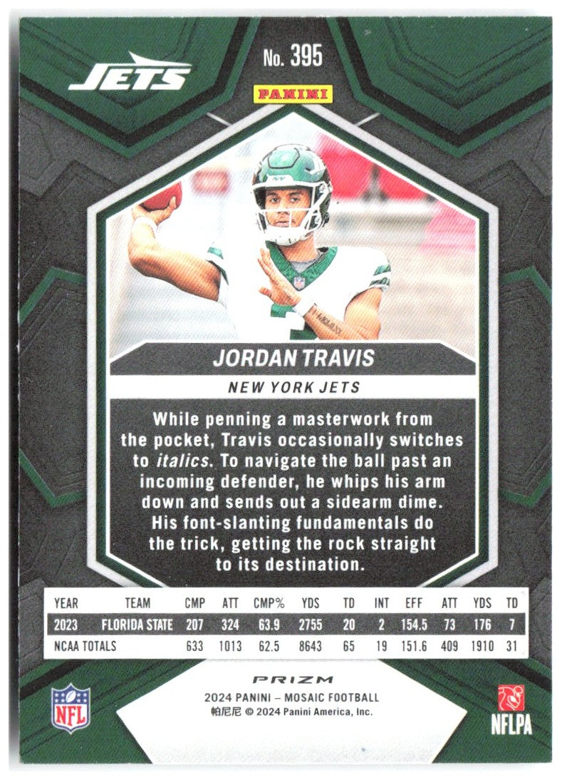 Jordan Travis Panini Mosaic - Mosaic 395 2024 New York Jets