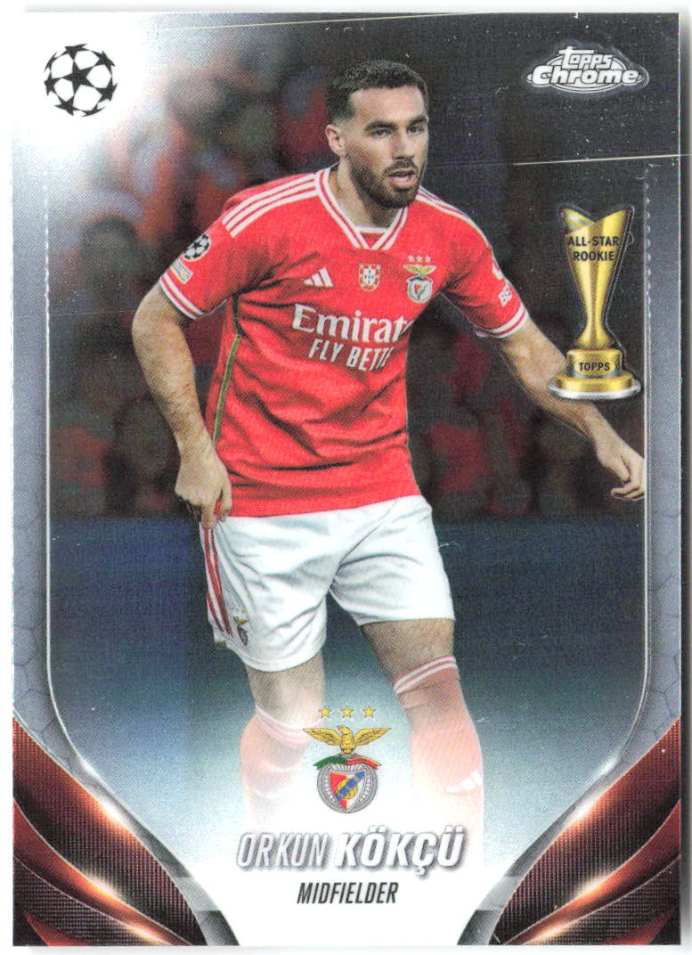 Orkun Kökçü Topps Chrome UEFA Club Competitions 188 2023-24 Benfica