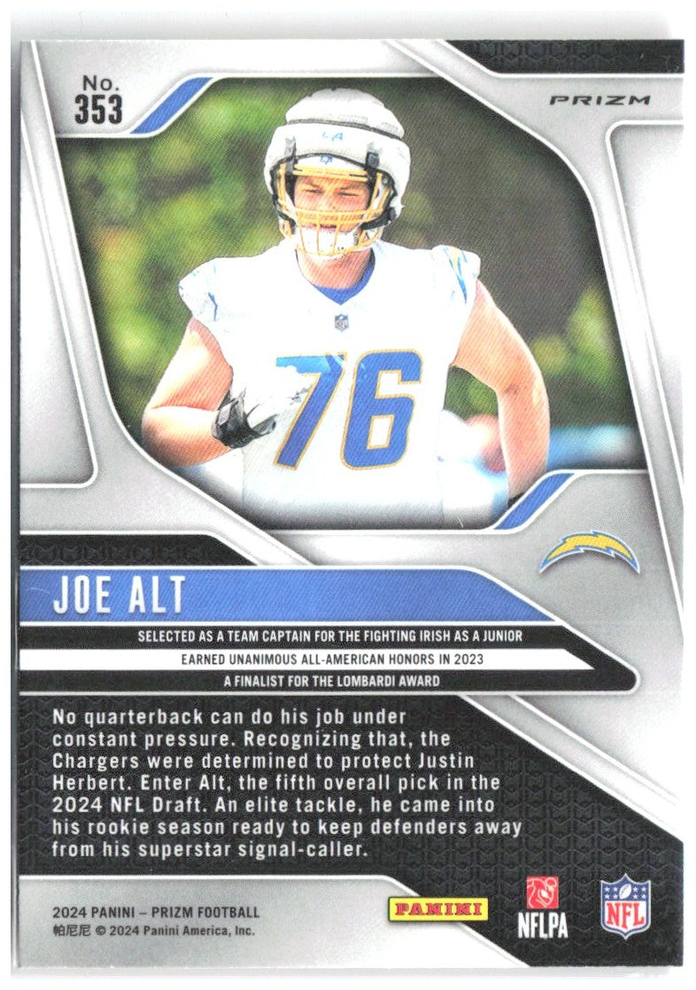 Joe Alt Panini Prizm - Disco 353 2024 Los Angeles Chargers