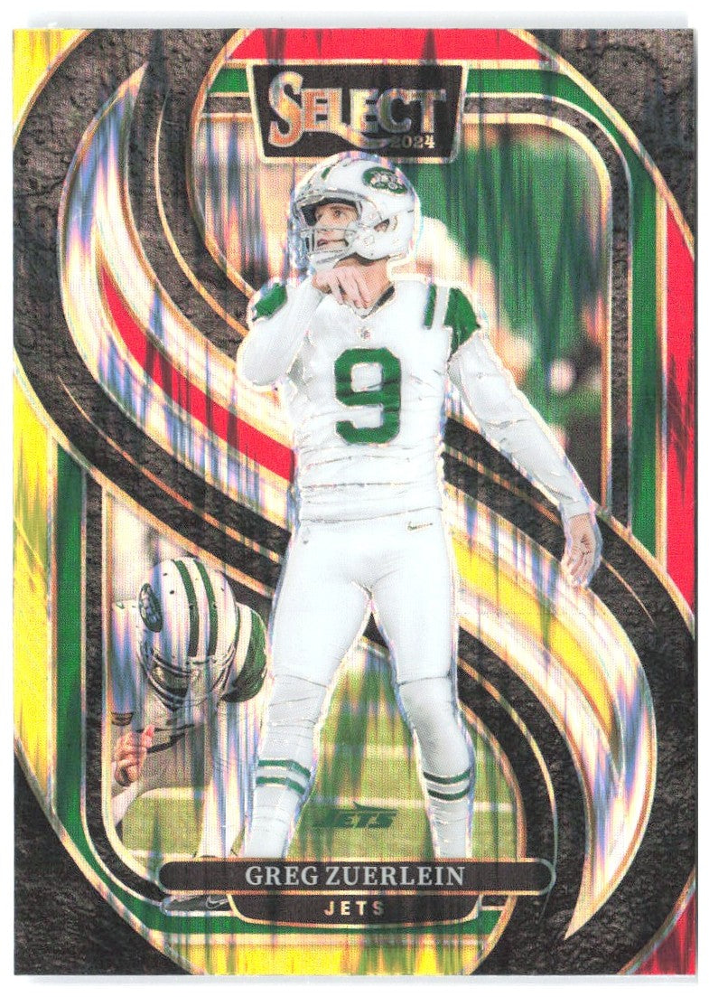Greg Zuerlein Panini Select - Red & Yellow Prizm Shock 158 2024 New York Jets