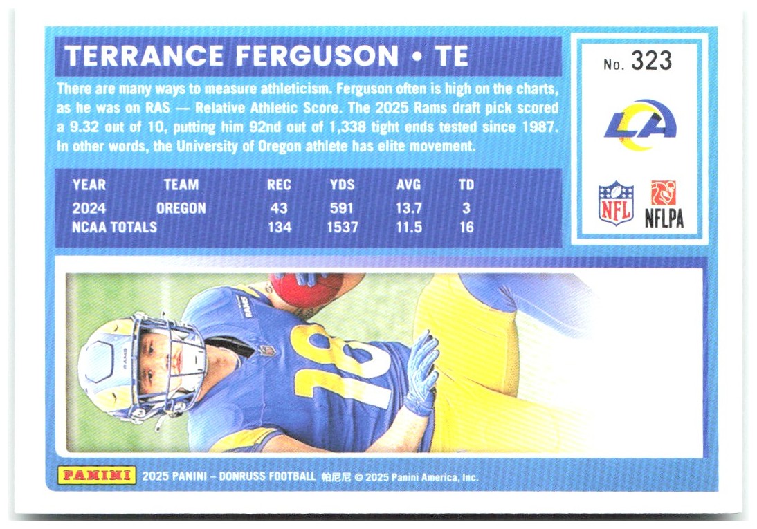 Terrance Ferguson Donruss - Press Proofs Green 323 2025 Los Angeles Rams