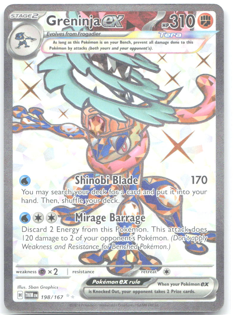 Greninja ex Holo Ultra Rare SV06: Twilight Masquerade 198/167 NM 5ban Graphics