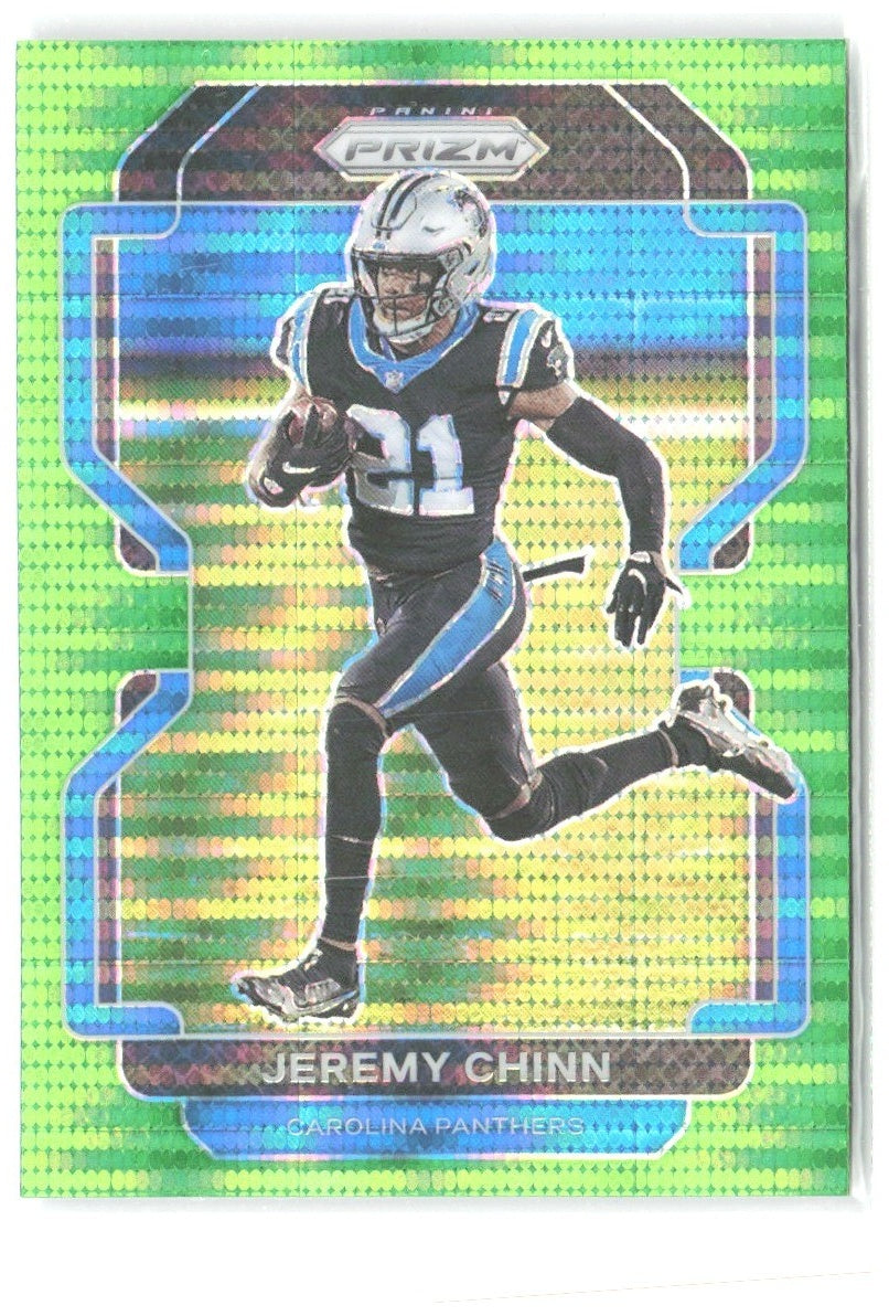 Jeremy Chinn Panini Prizm - Neon Green Pulsar 318 2021 Carolina Panthers