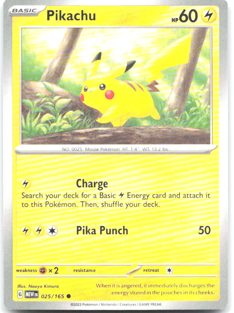 Pikachu Common SV: Scarlet & Violet 151 025/165 NM Naoyo Kimura