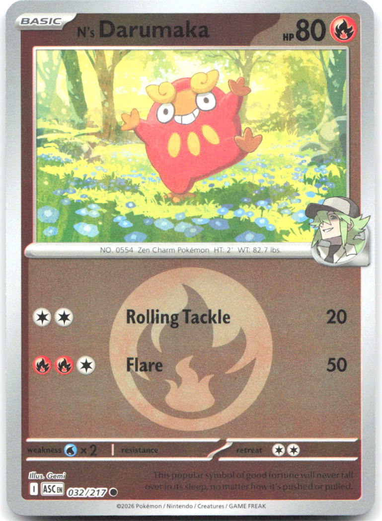 N's Darumaka Energy Symbol Pattern Reverse Holo Ascended Heroes 032/217 NM Gemi