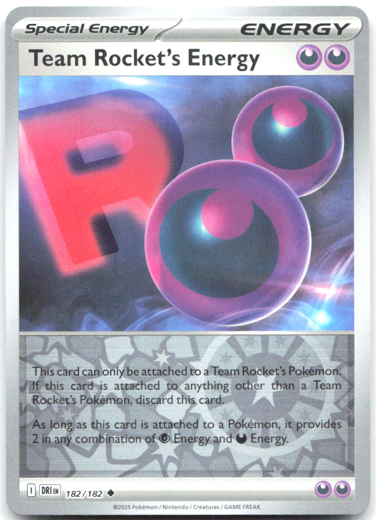 Team Rocket's Energy Reverse Holo SV10 Destined Rivals 182/182 NM Po Suzuki