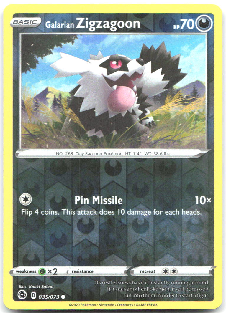 Galarian Zigzagoon Reverse Holo Common Champion's Path 35/73 NM Kouki Saitou