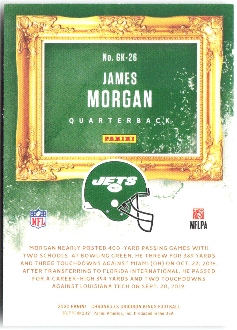 James Morgan Panini Chronicles - Gridiron Kings GK-26 2020 New York Jets