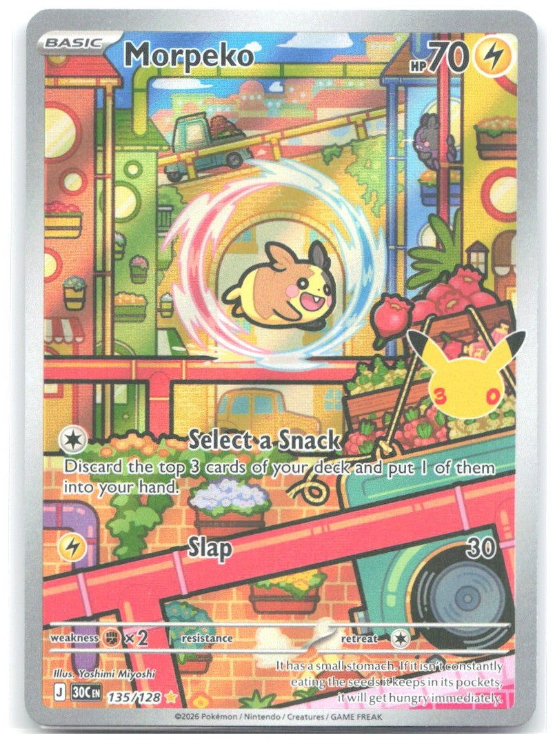 Morpeko Holo Illustration Rare ME 30th Celebration 135/128 NM Yoshimi Miyoshi