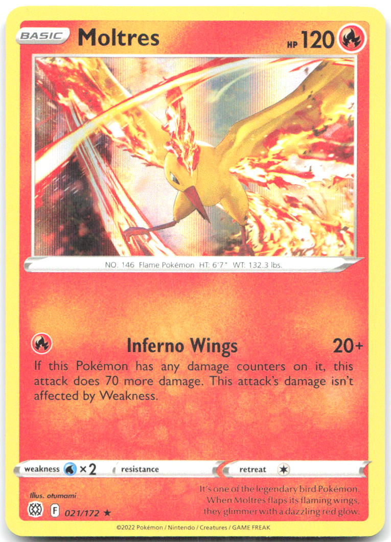 Moltres Holo Rare SWSH09: Brilliant Stars 021/172 NM