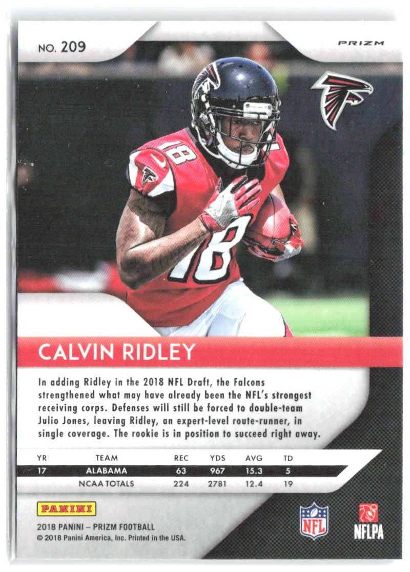 Calvin Ridley Panini Prizm - Prizm Pink 209 2018 Atlanta Falcons