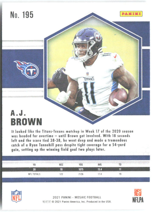 A.J. Brown Panini Mosaic 195 2021 Tennessee Titans