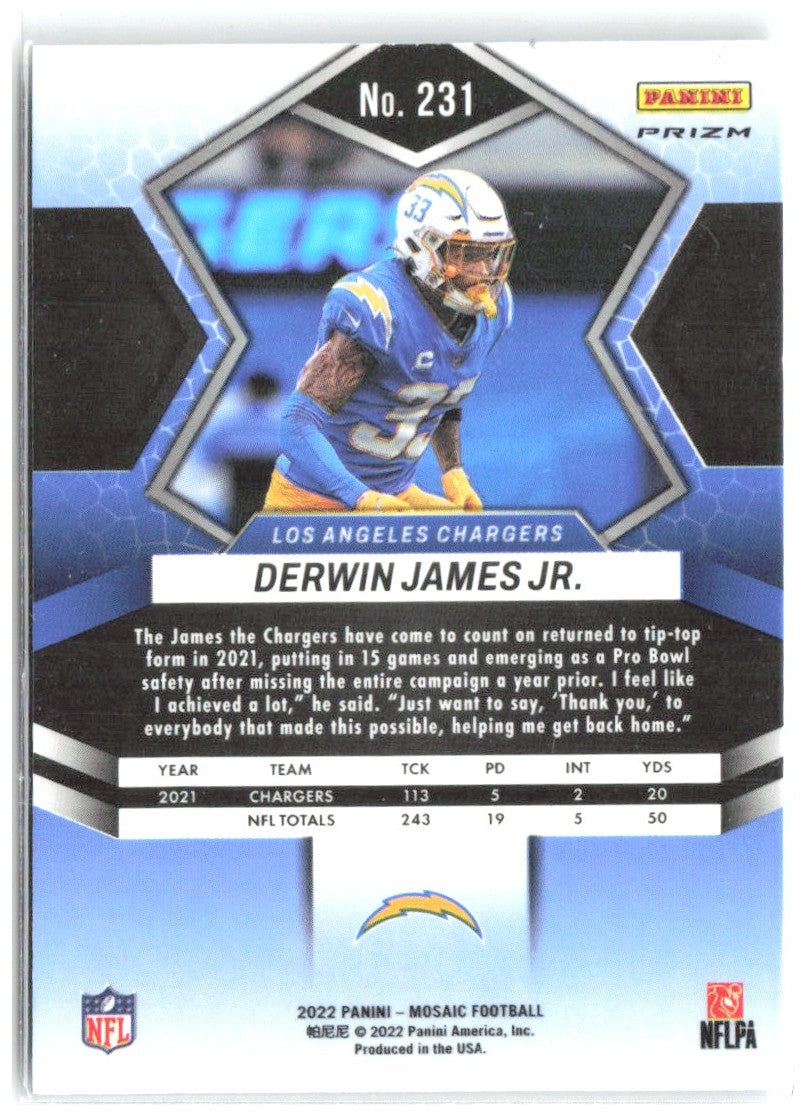 Derwin James Jr. Panini Mosaic - Mosaic Green 231 2022 Los Angeles Chargers