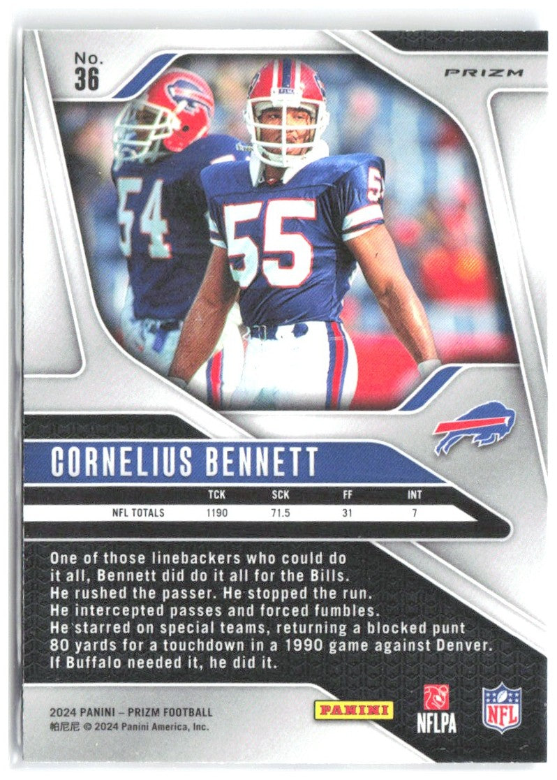 Cornelius Bennett Panini Prizm - Red White and Blue 36 2024 Buffalo Bills