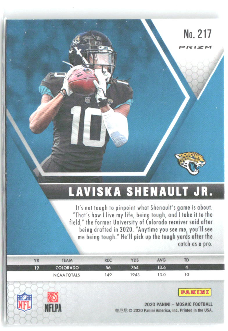Laviska Shenault Jr. Panini Mosaic - Prizm Silver 217 2020 Jacksonville Jaguars