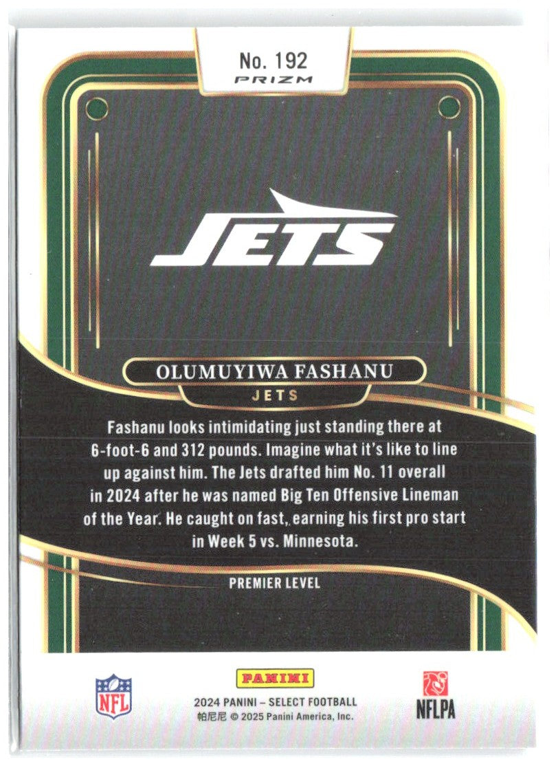 Olumuyiwa Fashanu Panini Select - Silver Prizm 192 2024 New York Jets