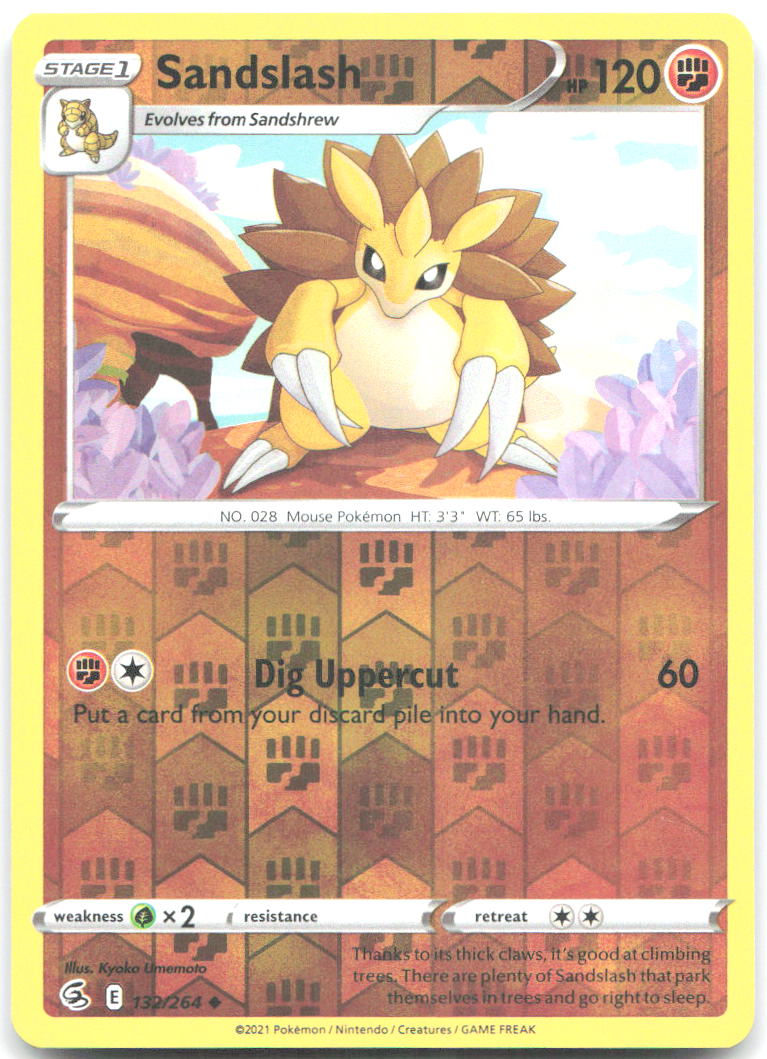 Sandslash Reverse Holo Uncommon SWSH08 Fusion Strike 132/264 NM Kyoko Umemoto