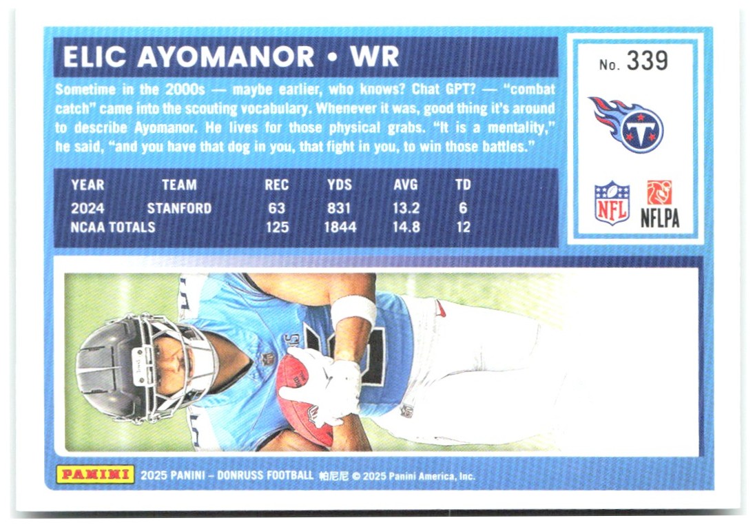 Elic Ayomanor Donruss - Press Proofs Green 339 2025 Tennessee Titans