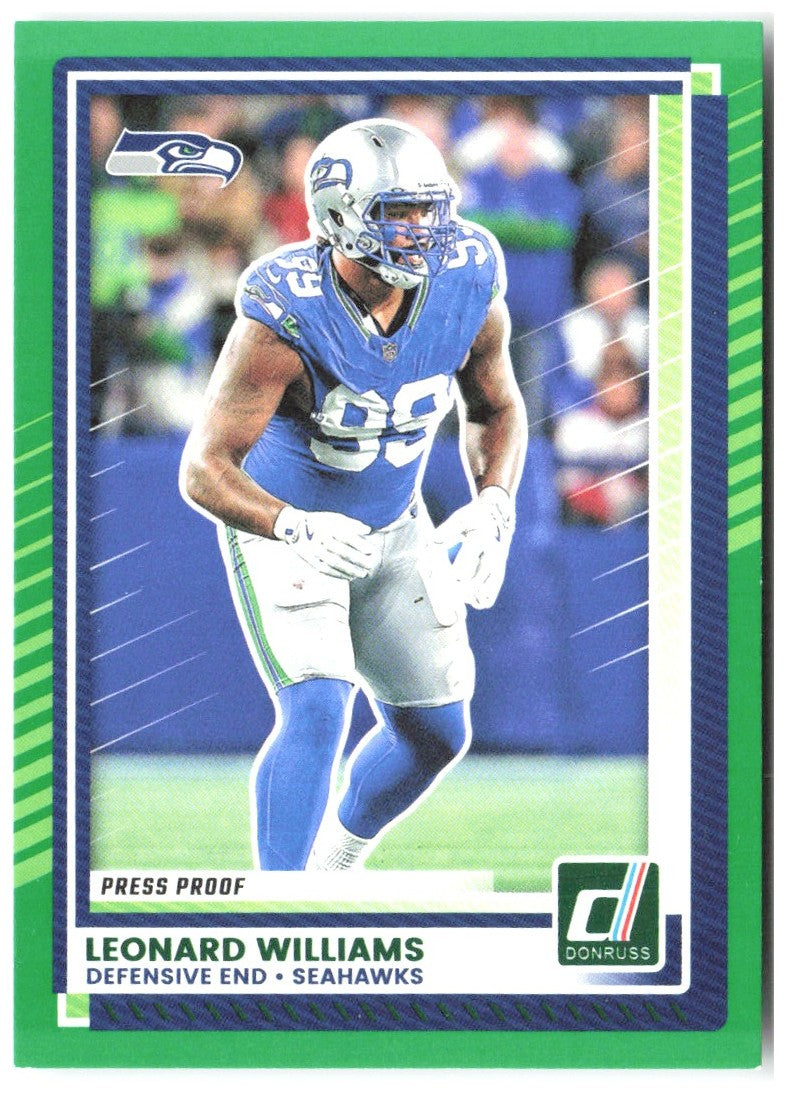 Leonard Williams Donruss - Press Proofs Green 136 2025 Seattle Seahawks