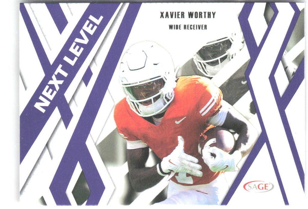 Xavier Worthy SAGE HIT - Purple 85 2024 Texas Longhorns