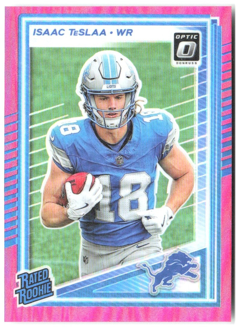Isaac TeSlaa Donruss Optic - Pink 219 2025 Detroit Lions