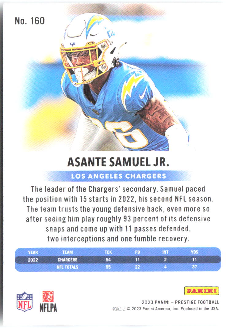 Asante Samuel Jr. Base Panini Prestige 160 NM