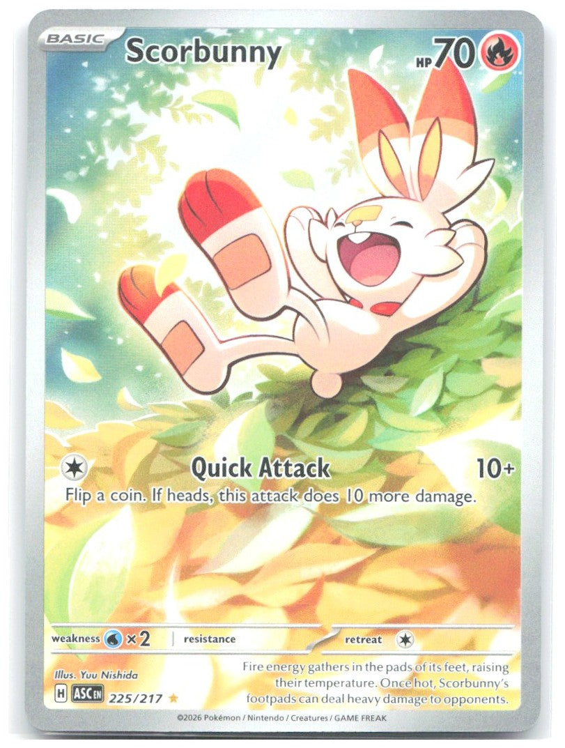 Scorbunny Holo Illustration Rare ME Ascended Heroes 225/217 NM Yuu Nishida