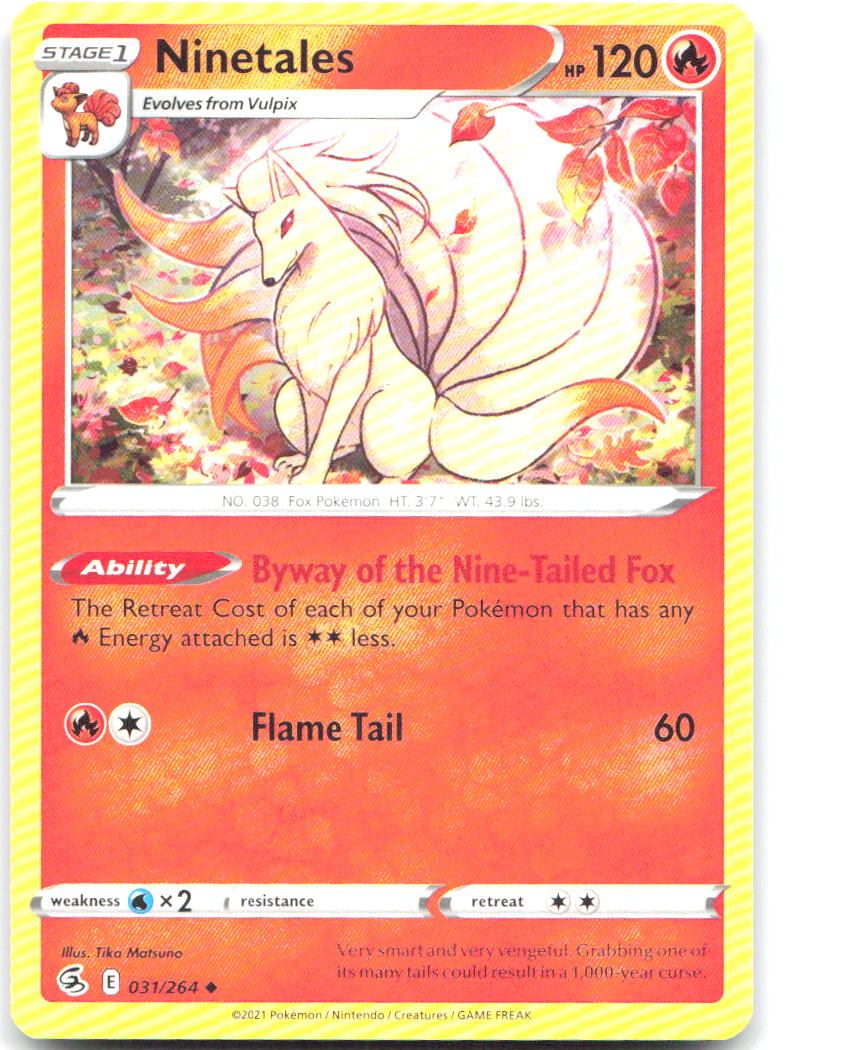 Ninetales 31 Uncommon SWSH08 Fusion Strike 031/264 NM Tika Matsuno