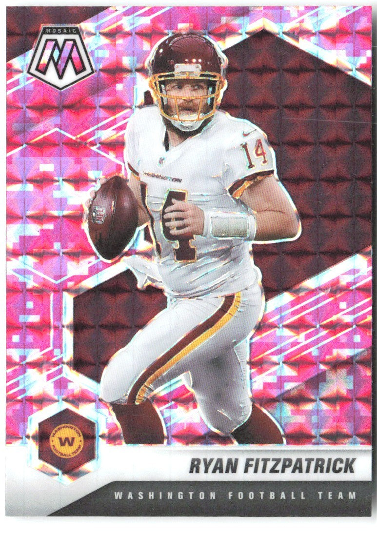 Ryan Fitzpatrick Panini Mosaic Prizm Camo Pink 197 2021 Washington Football Team