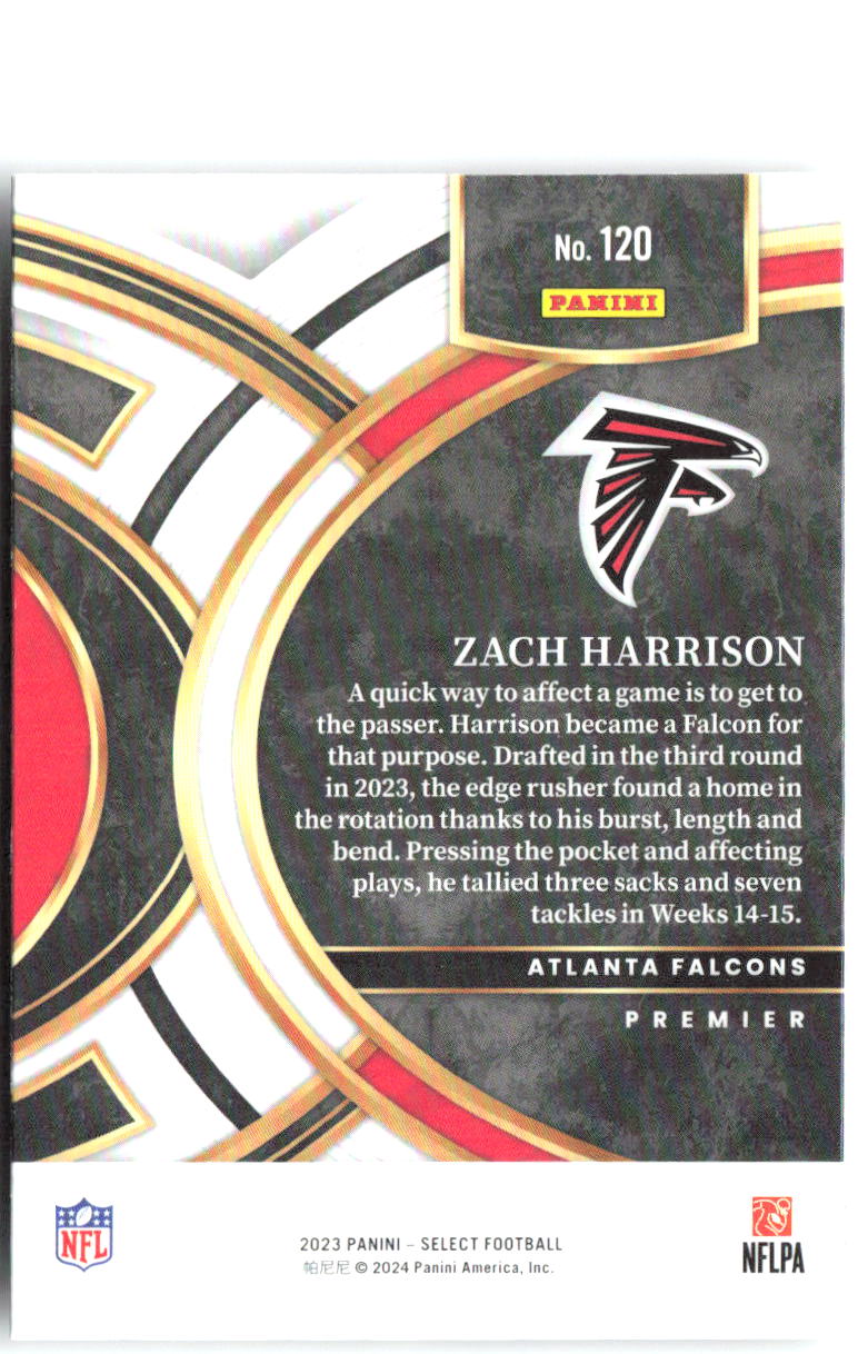 Zach Harrison Panini Select 120 2023 Atlanta Falcons