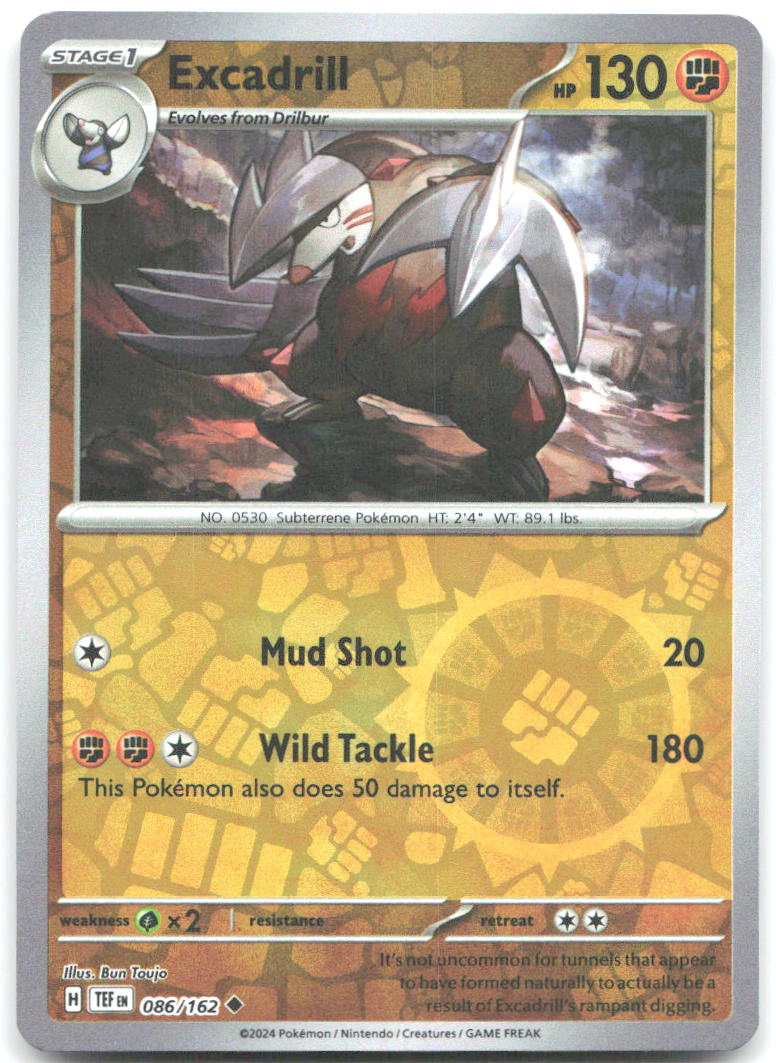 Excadrill Reverse Holo Uncommon SV05: Temporal Forces 086/162 NM Bun Toujo