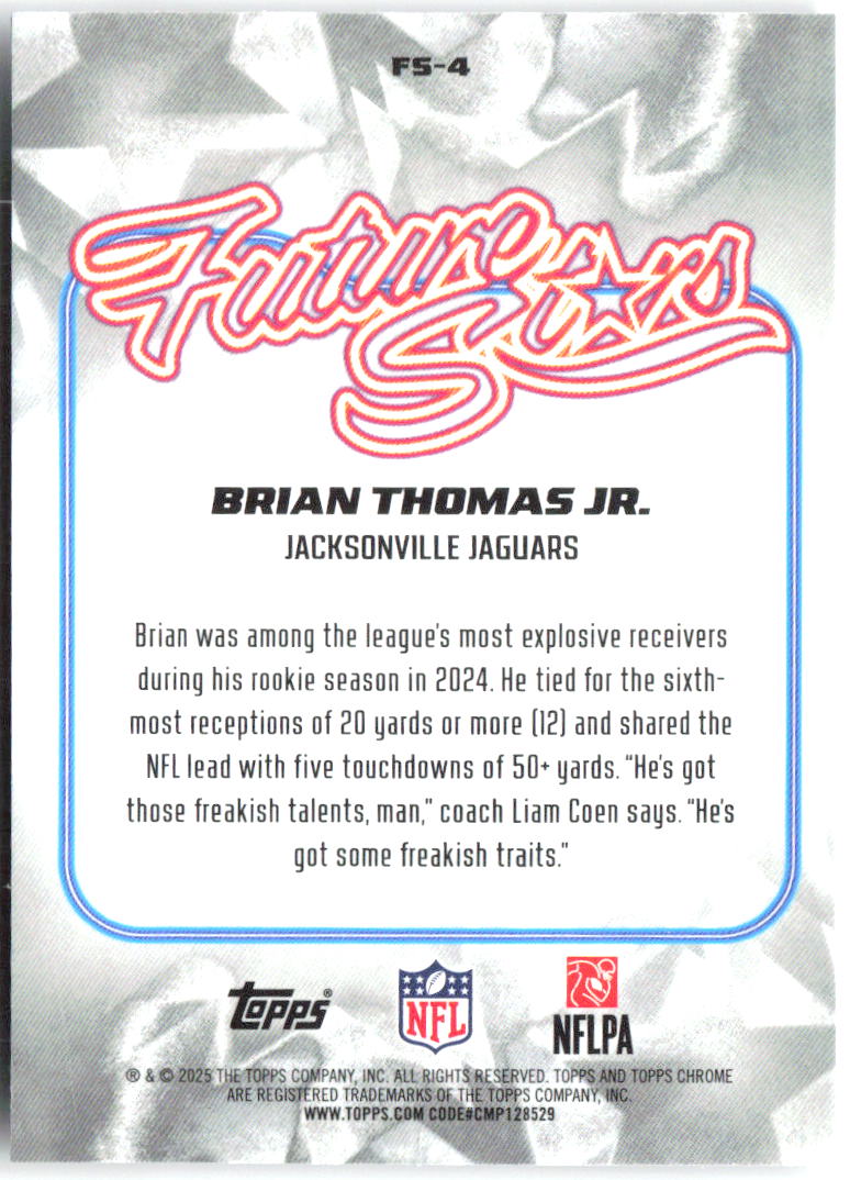Brian Thomas Jr. Future Stars Topps Chrome - Future Stars FS-4 NM