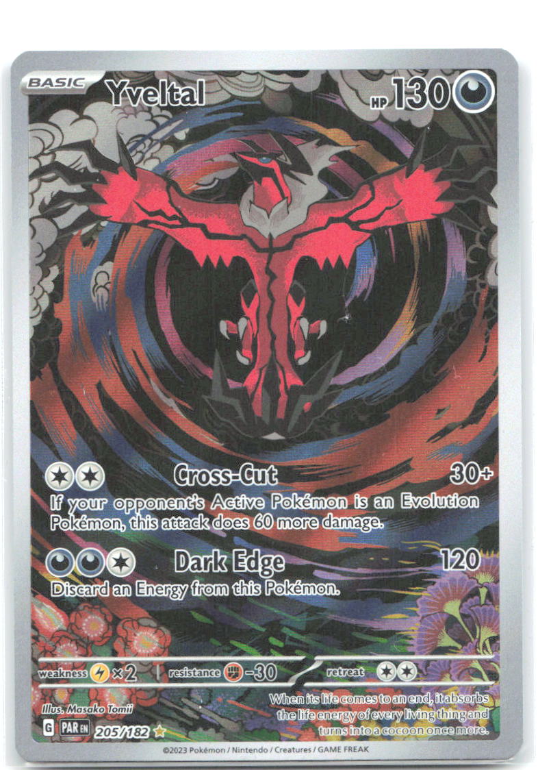 Yveltal Holo Illustration Rare SV04: Paradox Rift 205/182 NM Masako Tomii