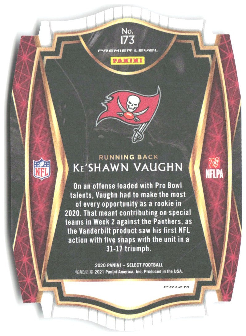 Ke'Shawn Vaughn Panini Select Purple Prizm Die Cut 173 2020 Tampa Bay Buccaneers