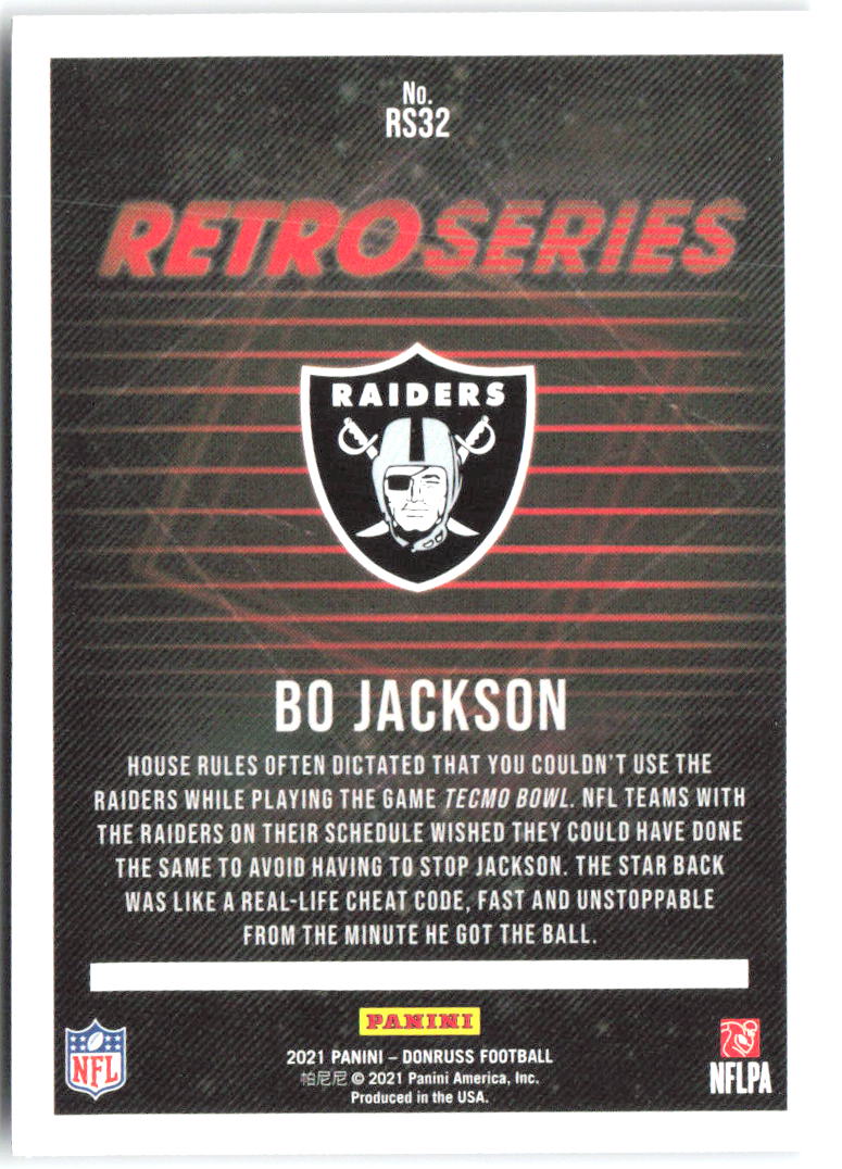 Bo Jackson Donruss - Retro Series RS32 2021 Los Angeles Raiders
