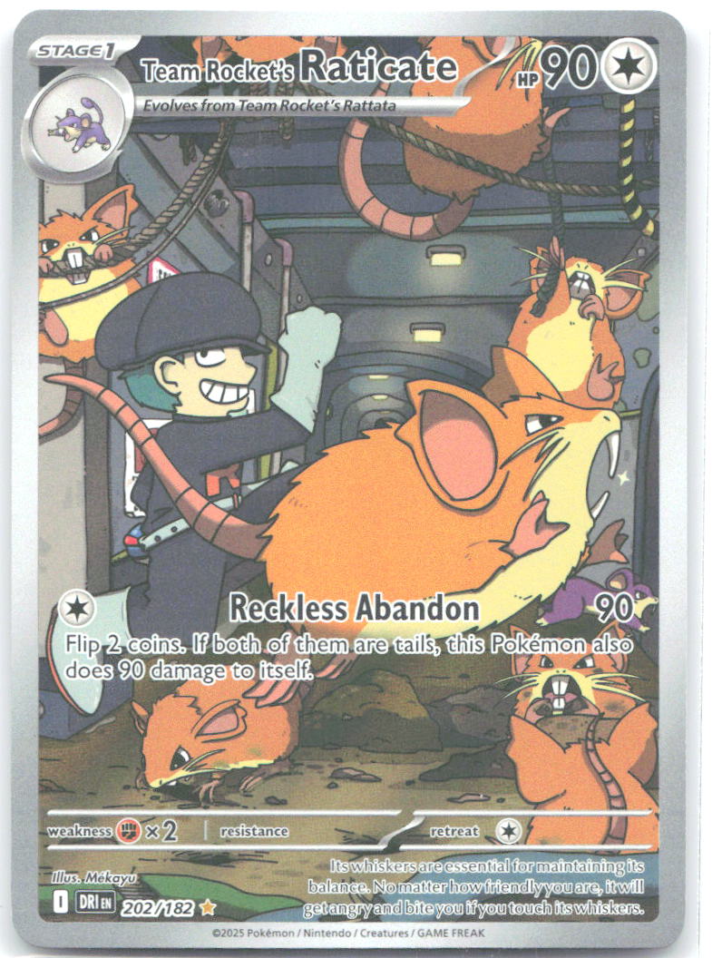Team Rocket's Raticate Illustration Rare SV10 Destined Rivals 202/182 NM takuyoa