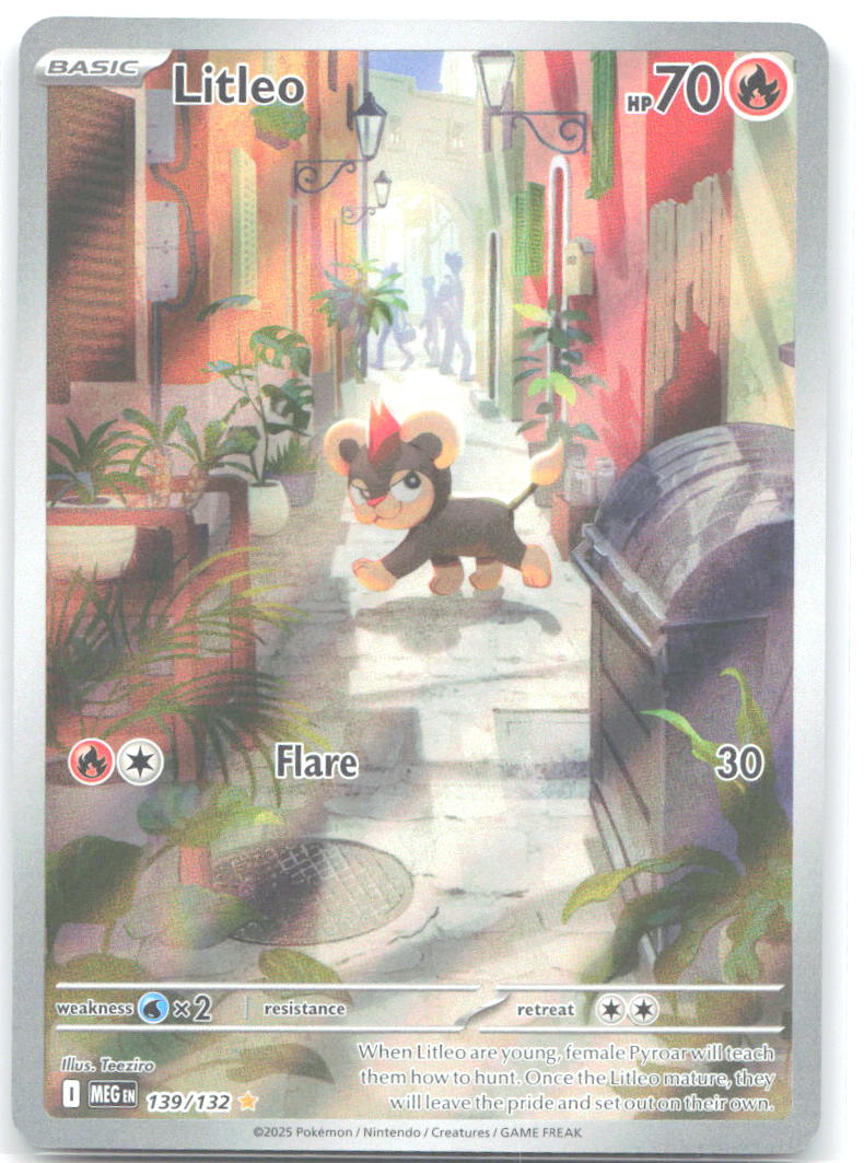 Litleo Holo Illustration Rare ME01: Mega Evolution 139/132 NM Teeziro