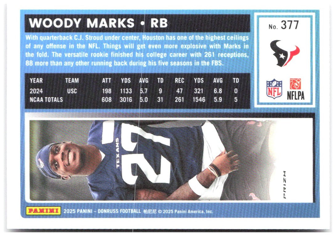 Woody Marks Donruss Optic - Pink 288 2025 Houston Texans