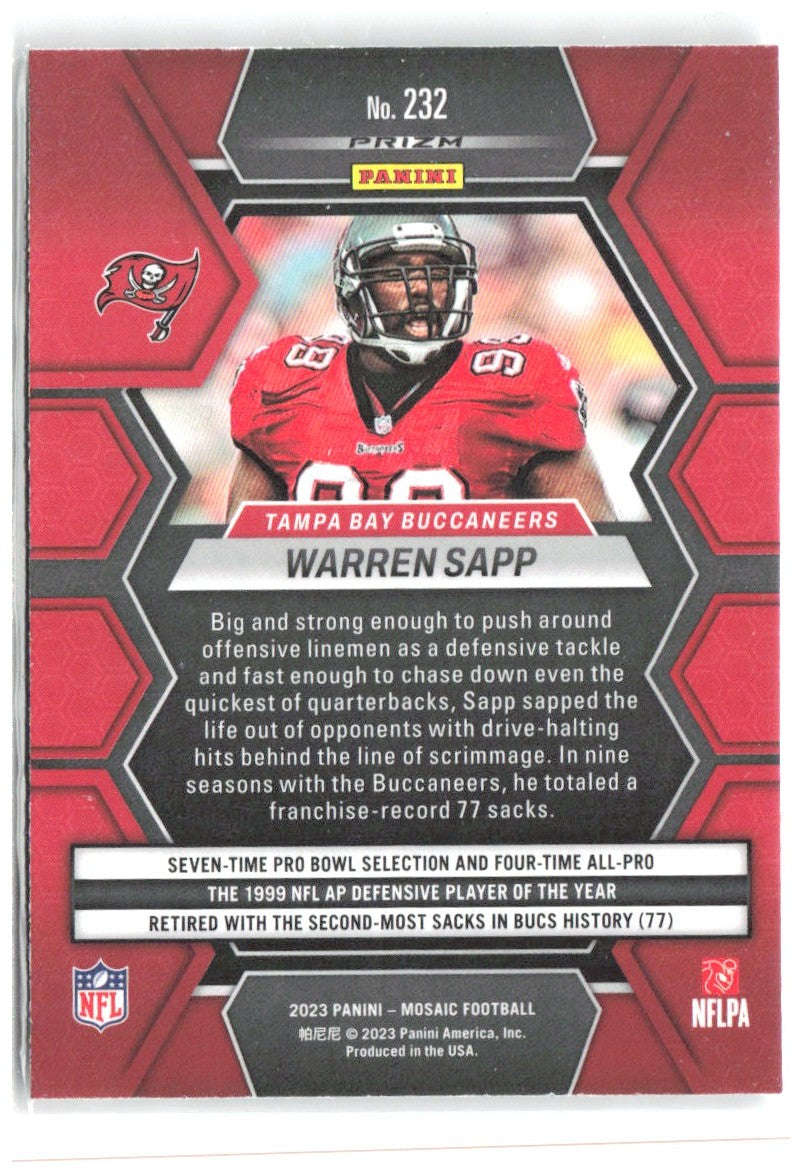 Warren Sapp Panini Mosaic - Mosaic 232 2023 Tampa Bay Buccaneers