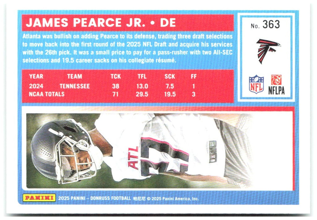 James Pearce Jr. Donruss - Press Proofs Green 363 2025 Atlanta Falcons