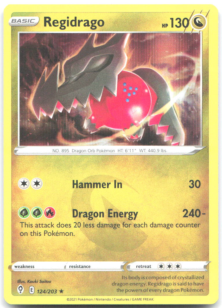 Regidrago Holo Rare SWSH07 Evolving Skies 124/203 NM Kouki Saitou