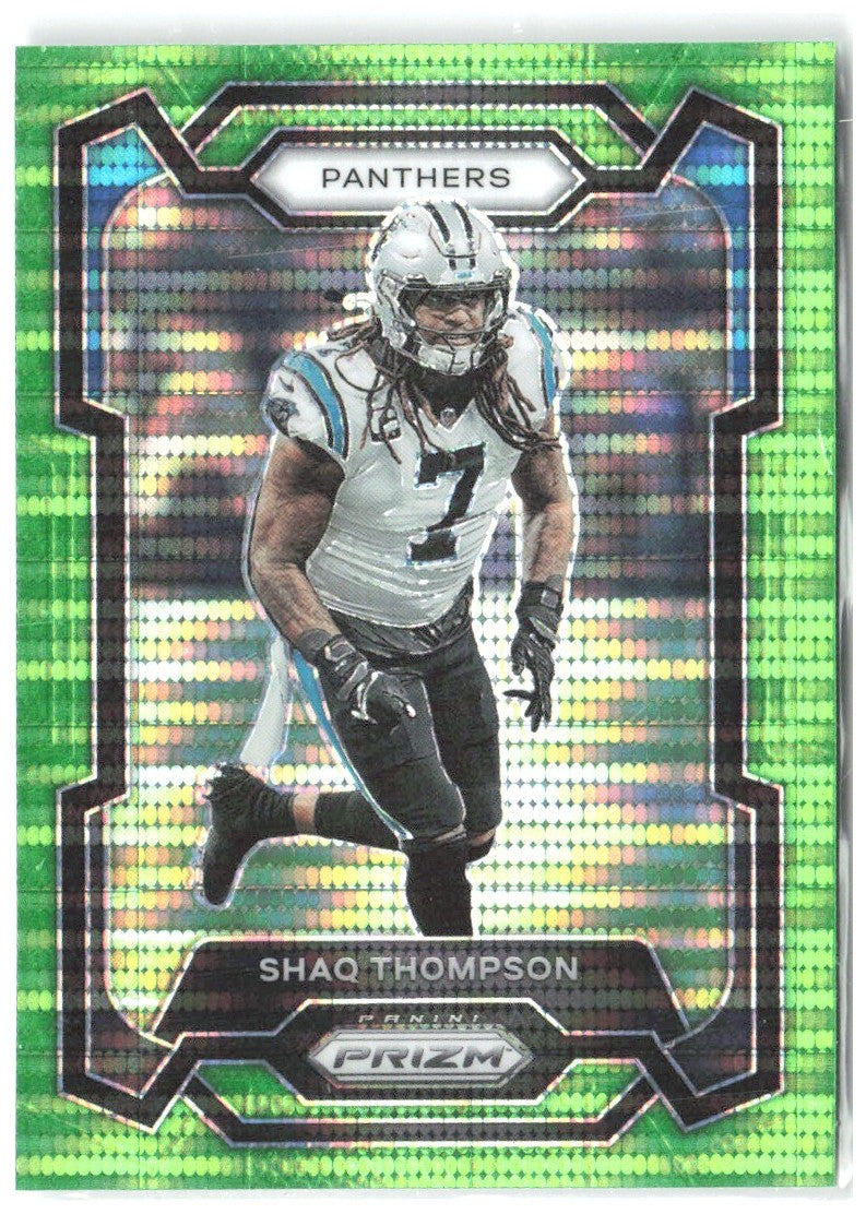 Shaq Thompson Panini Prizm - Neon Green Pulsar 45 2023 Carolina Panthers