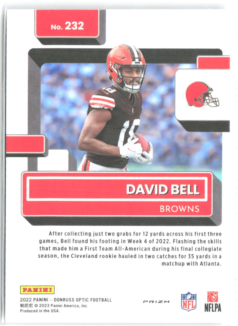 David Bell Donruss Optic - Holo 232 2022 Cleveland Browns